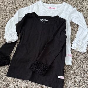 Ruffle Butts Classic Black and White Long Sleeve Tees